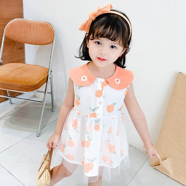 Moderna bērnu kleita ar apkakli un pogām