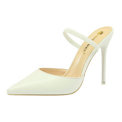 Sieviešu modernas lakādas čības ar augstu papēdi 10,5 cm