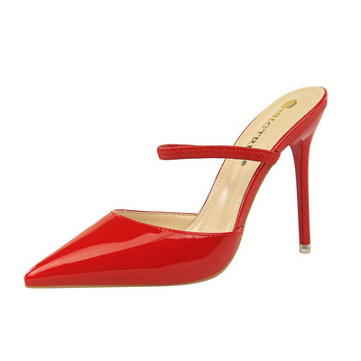 Sieviešu modernas lakādas čības ar augstu papēdi 10,5 cm