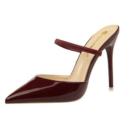 Sieviešu modernas lakādas čības ar augstu papēdi 10,5 cm