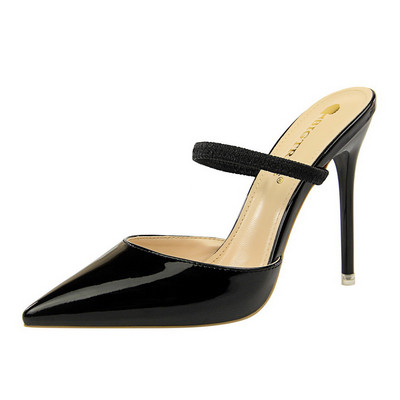 Sieviešu modernas lakādas čības ar augstu papēdi 10,5 cm