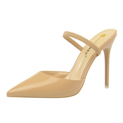 Sieviešu modernas lakādas čības ar augstu papēdi 10,5 cm