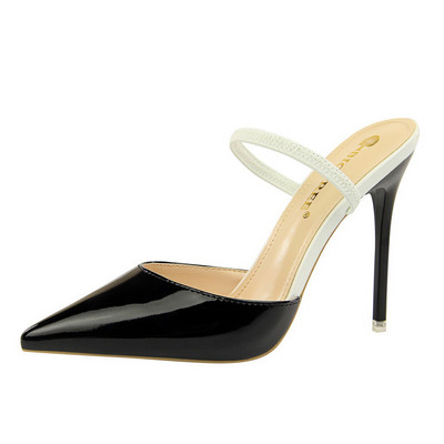 Sieviešu modernas lakādas čības ar augstu papēdi 10,5 cm