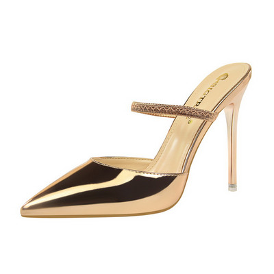 Sieviešu modernas lakādas čības ar augstu papēdi 10,5 cm