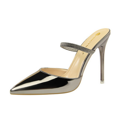 Sieviešu modernas lakādas čības ar augstu papēdi 10,5 cm