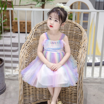 Rochie multicolora pentru copii cu tul