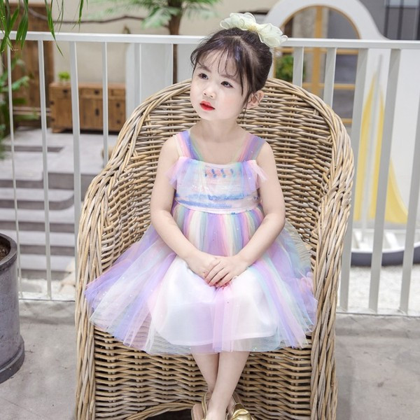 Rochie multicolora pentru copii cu tul