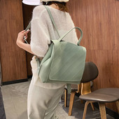 Sieviešu ikdienas mugursoma no eko ādas, vienkāršs modelis