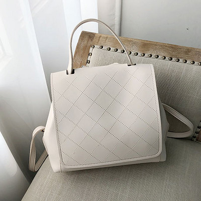 Sieviešu ikdienas mugursoma no eko ādas, vienkāršs modelis