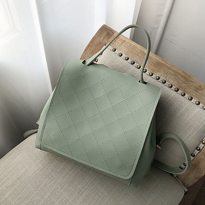 Sieviešu ikdienas mugursoma no eko ādas, vienkāršs modelis