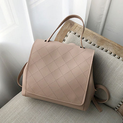 Sieviešu ikdienas mugursoma no eko ādas, vienkāršs modelis