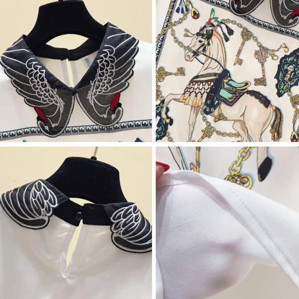 Jauna modeļa vasaras sieviešu krekls ar īsām piedurknēm un krāsainu apdruku