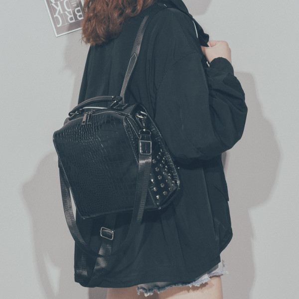 Mūsdienīga sieviešu eko-ādas mugursoma ar rokturi