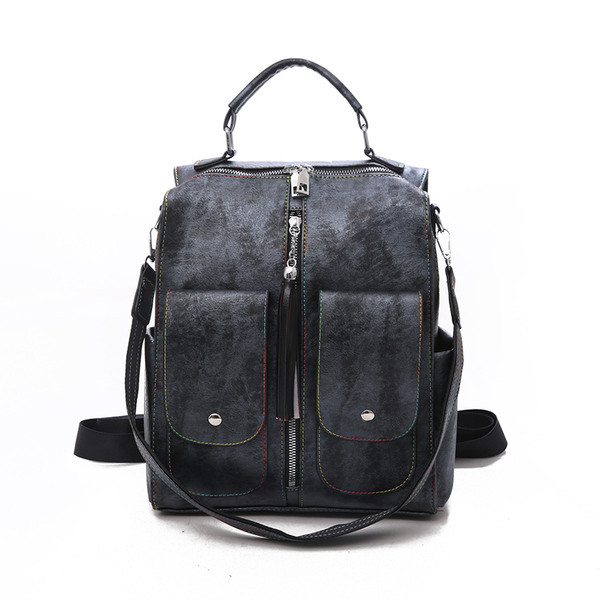 Mūsdienīga sieviešu mugursoma ar rāvējslēdzēju un kabatām