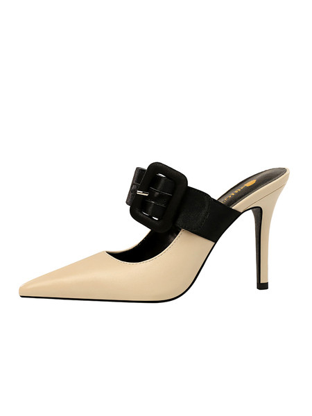 Jauna modeļa sieviešu ādas čības smails modelis