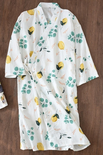 Дамски халат с принт лимони 
