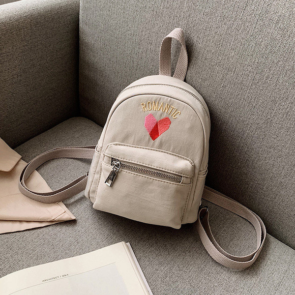 Ikdienas sieviešu mini mugursoma ar uzrakstu un rāvējslēdzēju