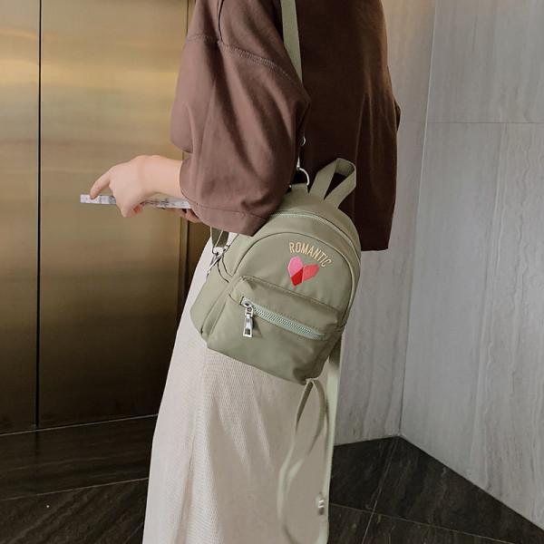 Ikdienas sieviešu mini mugursoma ar uzrakstu un rāvējslēdzēju