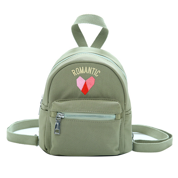 Ikdienas sieviešu mini mugursoma ar uzrakstu un rāvējslēdzēju