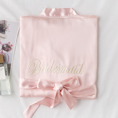 Дамски халат от сатен с надпис 