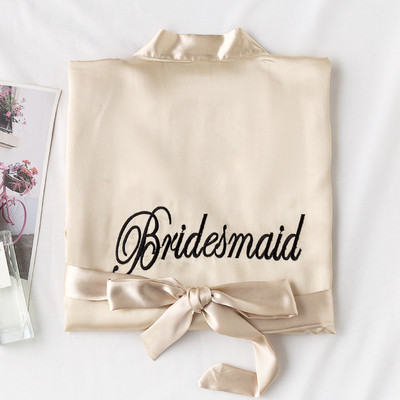 Дамски халат от сатен с надпис 