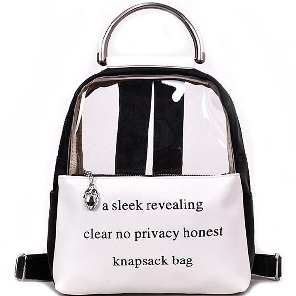 Sieviešu ikdienas mugursoma ar uzrakstiem un rokturi