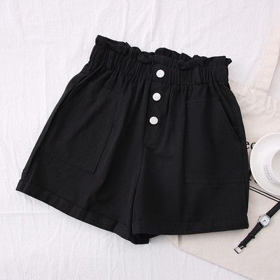 Sieviešu šorti ar elastīgu jostasvietu un kabatām