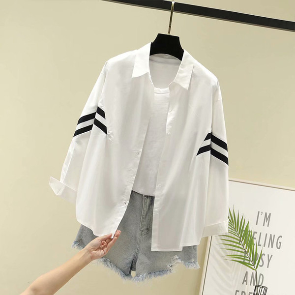 Laia mudeliga naiste särk klassikalise krae ja pikkade varrukatega