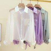 Sihuke klassikalise krae, pikkade varrukate ja lipsudega naiste särk