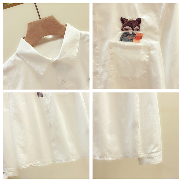 Moderns sieviešu krekls ar garām piedurknēm un izšuvumiem