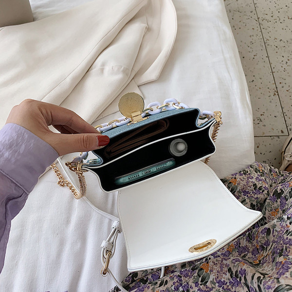 Stiilne naiste metallist elementidega kott ökonahast