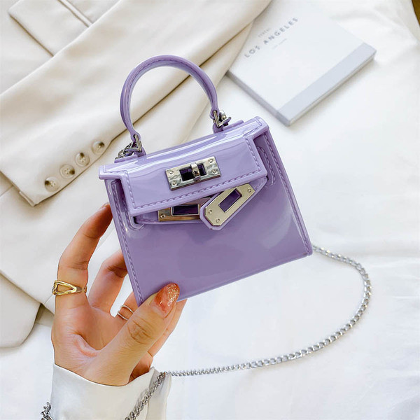 Stilīga sieviešu mini lakādas soma ar rokturi