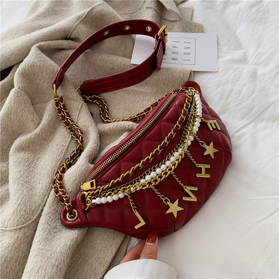 Geanta de umar eleganta de dama cu perle decorative