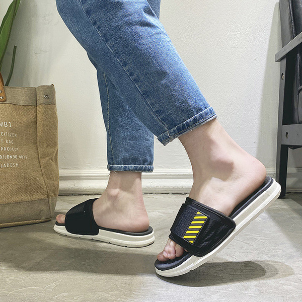 Neslīdošas ikdienas vīriešu čības ar plakanām zolēm