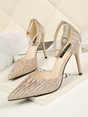 Sieviešu stilīgs sandales smails modelis ar potītes aizdari