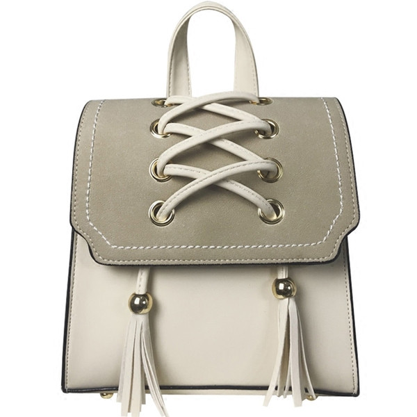 Sieviešu moderna eko-ādas mugursoma ar šņorēm