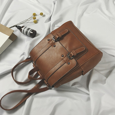 Sieviešu moderna mugursoma ar eko ādas rokturi