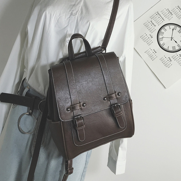 Sieviešu moderna mugursoma ar eko ādas rokturi