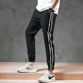 Pantaloni sport și casual pentru bărbați, cu margini și șireturi