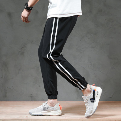 Pantaloni sport și casual pentru bărbați, cu margini și șireturi
