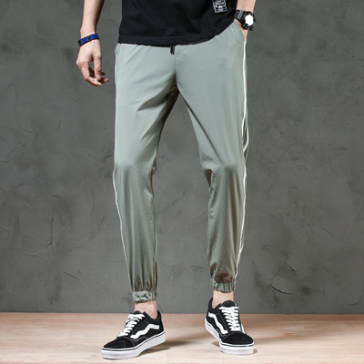 Pantaloni sport și casual pentru bărbați, cu margini și șireturi