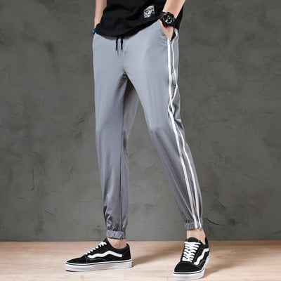 Pantaloni sport și casual pentru bărbați, cu margini și șireturi
