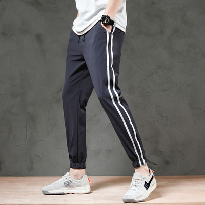 Pantaloni sport și casual pentru bărbați, cu margini și șireturi