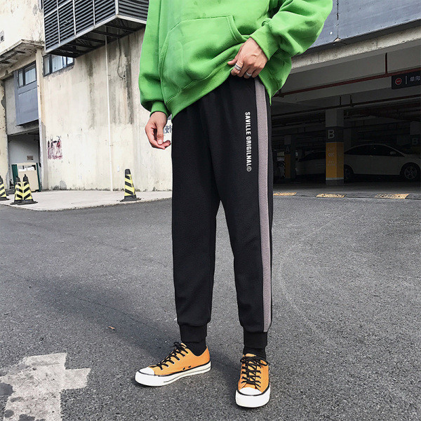 Ikdienas vīriešu bikses ar apmalēm un mežģīnēm