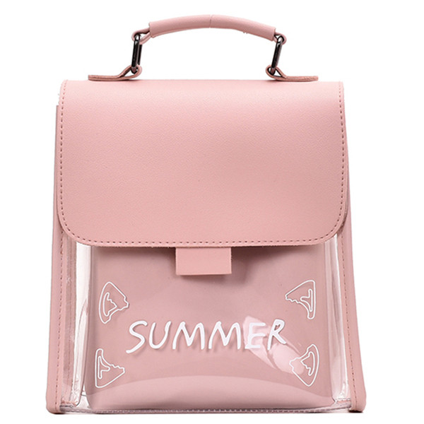 Mūsdienīga sieviešu mugursoma ar uzrakstu un rokturi