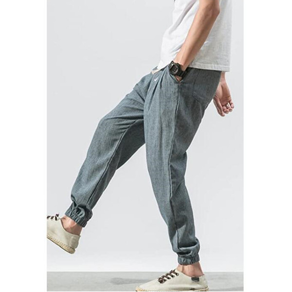 Meeste vabaaja püksid lipsude ja kummikutega