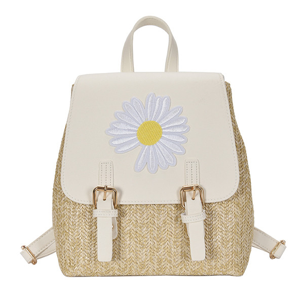 Stilīga sieviešu mugursoma ar ziedu elementu