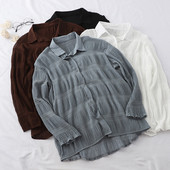 Modern női ing széles modell klasszikus gallérral és hosszú ujjal