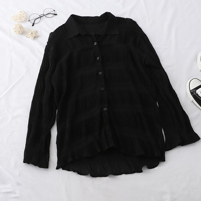 Modern női ing széles modell klasszikus gallérral és hosszú ujjal