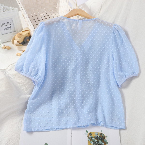 Suvine naiste särk spitsikaela ja pitsiga